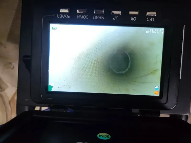 포항 북구 내시경 화면에 보이는 배관 이음부